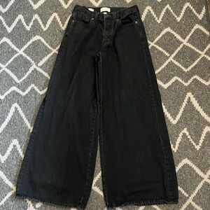 Black wide leg jeans, mid rise, universal thread/target